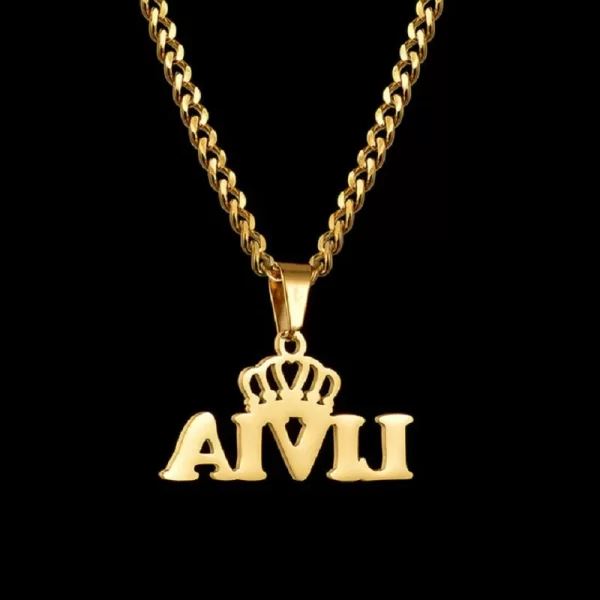 Custom Name Necklace Custom Jewelry Stainless Steel Personalized Crown Pendant For Women подвеска Men Collars Thick Chain Gifts - Image 24