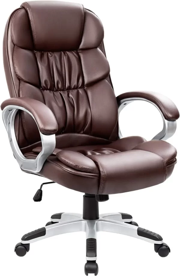 Homall Office Chair High Back Computer Desk Chair, PU Leather Adjustable Height Modern Executive Swivel Task Chair - Image 9