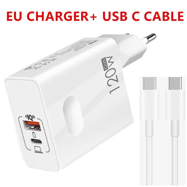 120W Fast Charger USB Type C PD Cable Fast Charging Quick Charge 3.0 Adapter For iPhone Xiaomi Samsung Oneplus Pixel Cellphones - Image 7