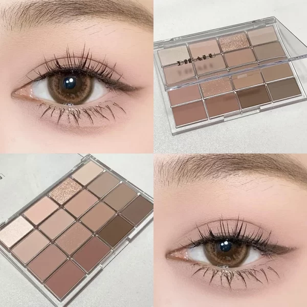 DIKALU Korean Low Saturation Eyeshadow Palette 16 Colors High Appearance Level Matte Contortion Pink Earth Naturally Bri - Image 7