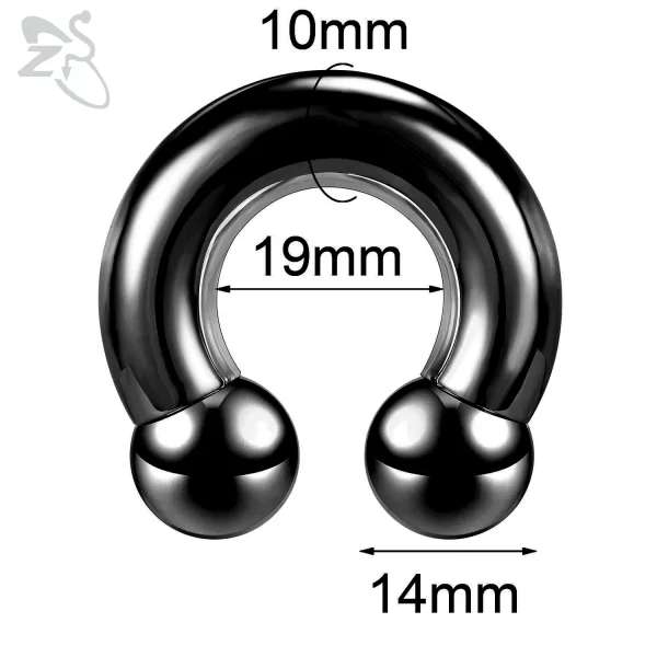 ZS 1 Piece 2/4/6/8G Black Color Stainelss Steel Horseshoe Nose Ring Men Punk Large Gauge Piercings Ear Expander Septum Piercing - Image 22