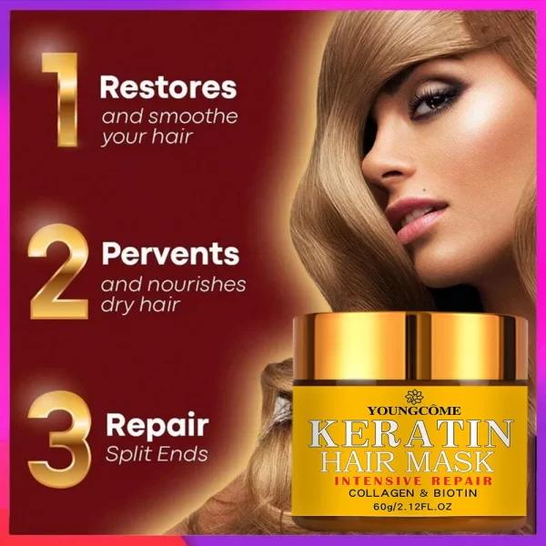 Hair Repairs Hair Mask Biotin Collagen Keratin Treatment Hairs Conditioner Hair Essential Oil Nourishing for Dry Damaged - Image 4