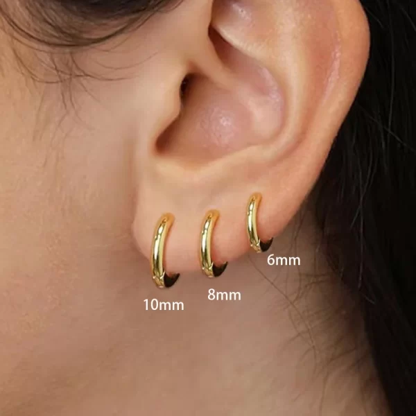 3 PCS/Set Simple Stainless Steel Crystal Small Hoop Earring Women Tiny Gold Color Cartilage Piercing Earring Minimalism Jewelry - Image 3