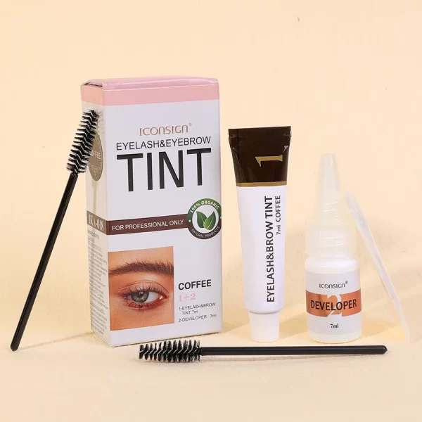 Semi Permanent Eyelash Eyebrow Dye Tint Kit 2 in 1 Waterproof Fast Dye Brow Enhance Long Lasting Black Brown Eyebrow Cosmetics - Image 6