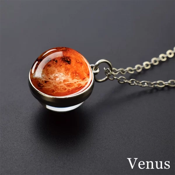 Solar System Universe Space Moon Sun Earth Planet Necklaces Two-sided Glass Ball Pendant Nebula Necklace Women Men Jewelry Gift - Image 26