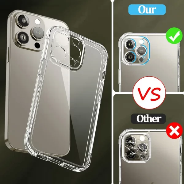 For iPhone 16 15 Pro Max Phone Case & Screen Glass For iPhone 16 15 14 13 Mini 12 11 Pro Transparent Case iPhone16 Plus Cover - Image 6