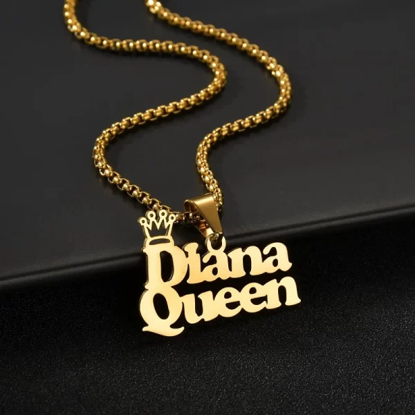 Custom Name Necklace Custom Jewelry Stainless Steel Personalized Crown Pendant For Women подвеска Men Collars Thick Chain Gifts - Image 7