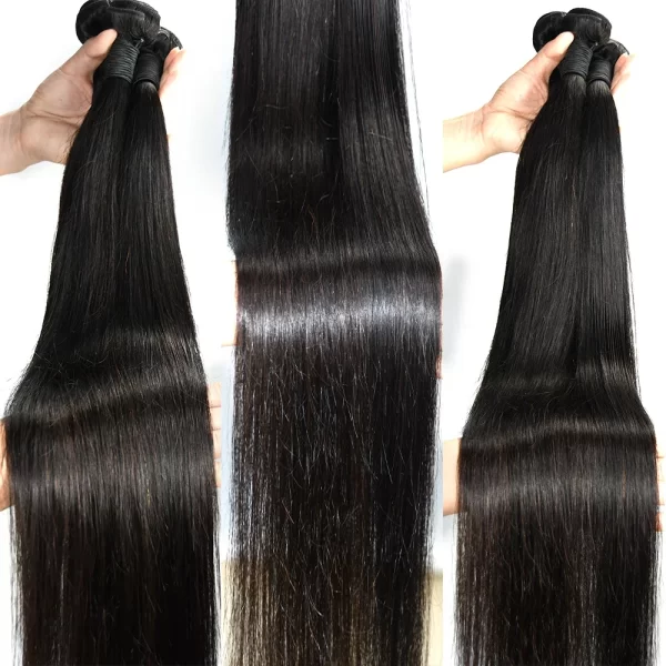 30 40inch Straight Human Hair Bundles with 5x5/6x6 Closure Brazilian Raw Bundles 100%Human Hair 13x4 Frontal Closure And Bundles - Image 2