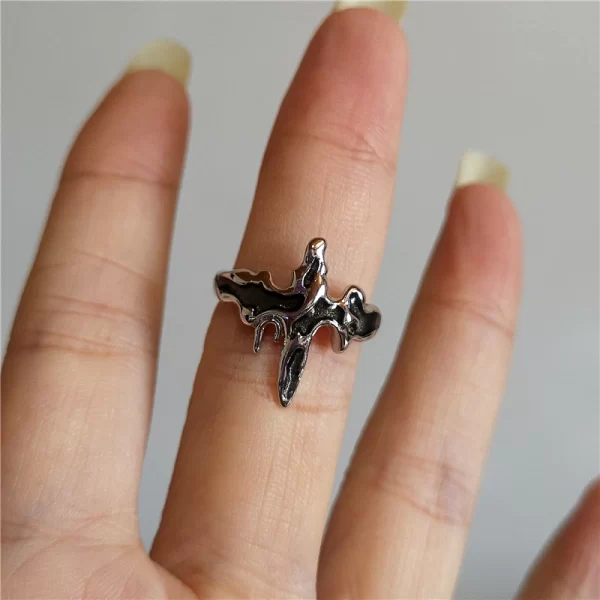 Vintage Goth Thorny Rose Couple Rings For Men Women Charm Irregularity Opening Stainless Steel Punk Finger Ring Jewelry Y2k Gift - Image 5