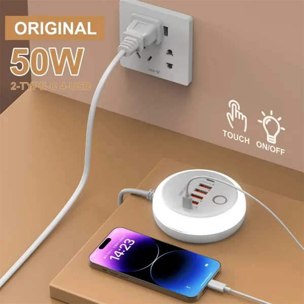 50W Power Strip Multi Port USB C Socket Type C Fast Charging Wall Charger USB Adapter For iPhone12 13 Quick Mobile Phone Charger - Image 3