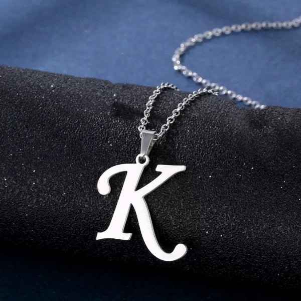 Fashion Letters A-Z Necklace for Women Men Stainless Steel High Quality English Alphabe Necklace A B C D E FGHIJKLMNOPQRSTUVWXYZ - Image 4