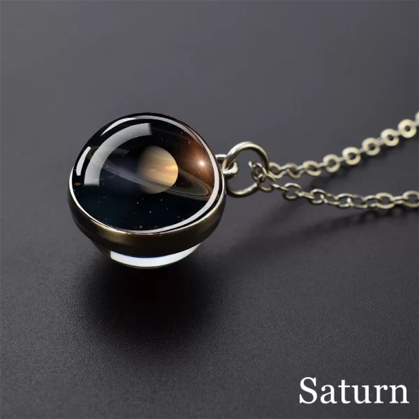 Solar System Universe Space Moon Sun Earth Planet Necklaces Two-sided Glass Ball Pendant Nebula Necklace Women Men Jewelry Gift - Image 9