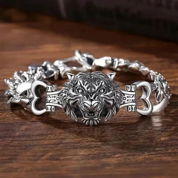 Trendy Domineering Viking Celtic Tiger Head Bracelet for Men Women Hip Hop Punk Jewelry Holiday Gift - Image 2