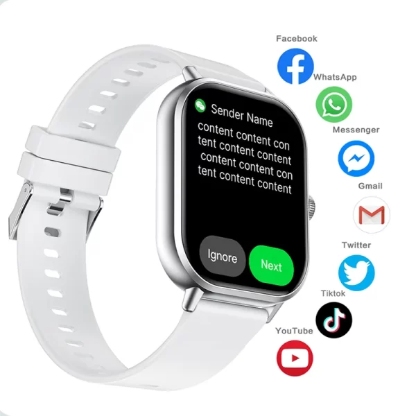 2.01'' Smart Watch Bluetooth Call Play Music Smartwatch Fitness Clock Sport Waterproof Watches for Men Women iPhone Android - Image 5