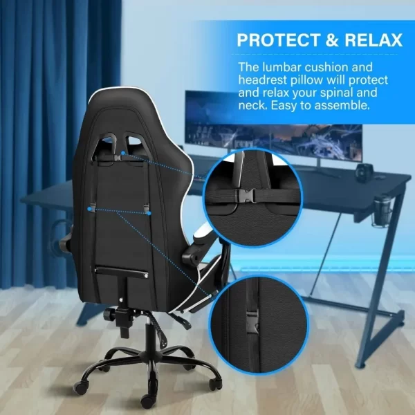 Adjustable Gaming Chair with Footrest - Image 6