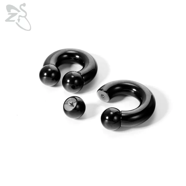 ZS 1 Piece 2/4/6/8G Black Color Stainelss Steel Horseshoe Nose Ring Men Punk Large Gauge Piercings Ear Expander Septum Piercing - Image 4