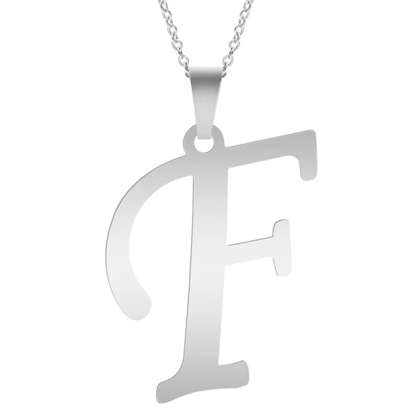 Fashion Letters A-Z Necklace for Women Men Stainless Steel High Quality English Alphabe Necklace A B C D E FGHIJKLMNOPQRSTUVWXYZ - Image 9