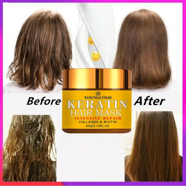 Hair Repairs Hair Mask Biotin Collagen Keratin Treatment Hairs Conditioner Hair Essential Oil Nourishing for Dry Damaged - Image 3