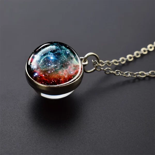 Solar System Universe Space Moon Sun Earth Planet Necklaces Two-sided Glass Ball Pendant Nebula Necklace Women Men Jewelry Gift - Image 22