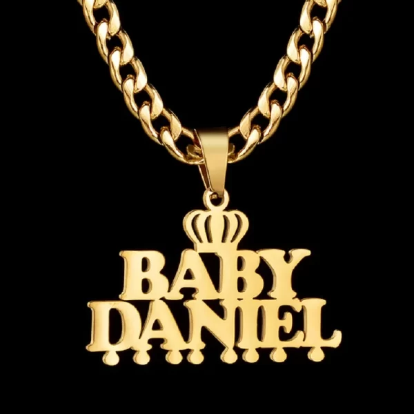 Custom Name Necklace Custom Jewelry Stainless Steel Personalized Crown Pendant For Women подвеска Men Collars Thick Chain Gifts - Image 9