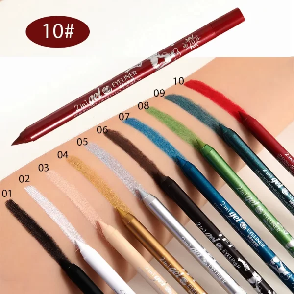 Waterproof Eyeliner Long Lasting Pencil Colourful Pigment Blue Black White Color Gel Eye Liner Pen Makeup Eye Beauty Cosmetics - Image 8