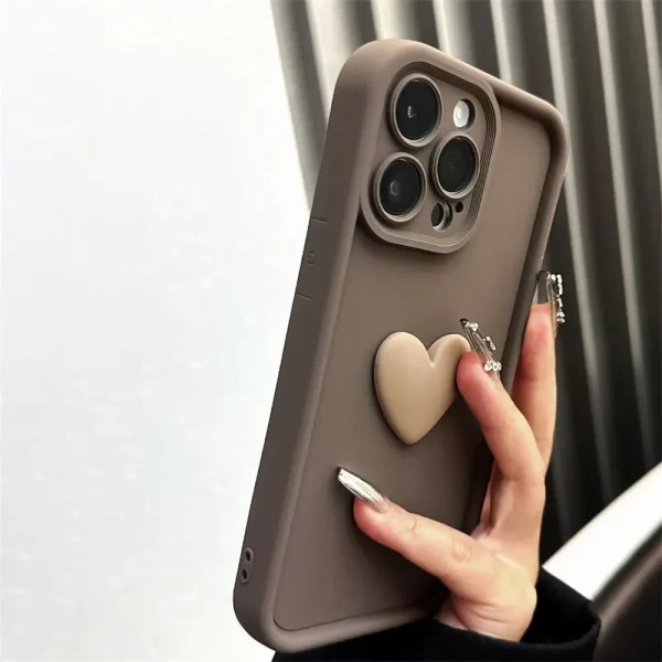 Luxury Cute 3D Love Heart Silicone Phone Case For iPhone 16 15 13 12 11 14 Pro Max X XR XS 16 Plus Shockproof Candy Back Cover - Image 5