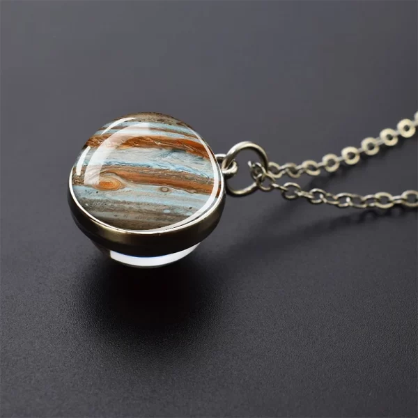 Solar System Universe Space Moon Sun Earth Planet Necklaces Two-sided Glass Ball Pendant Nebula Necklace Women Men Jewelry Gift - Image 2