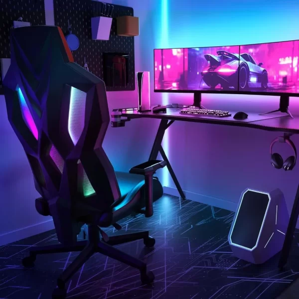 PC Gaming Chair with LED Lights - Image 6