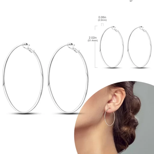 925 Sterling Silver Hoops Earrings Hypoallergenic Hoops Earrings With Zirconia Fashion High Quality Jewelry for Women Girls - Image 26