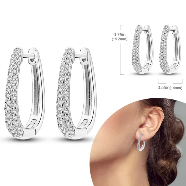 925 Sterling Silver Hoops Earrings Hypoallergenic Hoops Earrings With Zirconia Fashion High Quality Jewelry for Women Girls - Image 14