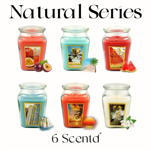 18oz scented candles in 8 scents: apple, peony, pineapple papaya, lavender, vanilla bean, fresh linen, spa water, Tropical Waterfall, bath candle, yoga candle - ideal holiday gift, stocking stuffers, gifts for women - Image 15