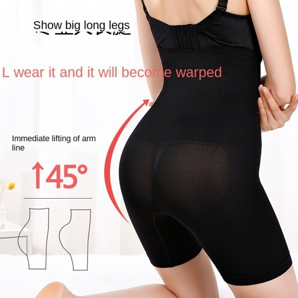 High-Waist Tummy Control Shapewear Bodysuit - Yoga Body Shaper for Women Mid Thigh Panty Shorts - Smooths Silhouette, Boosts Confidence, and Provides Comfortable Support - Image 6