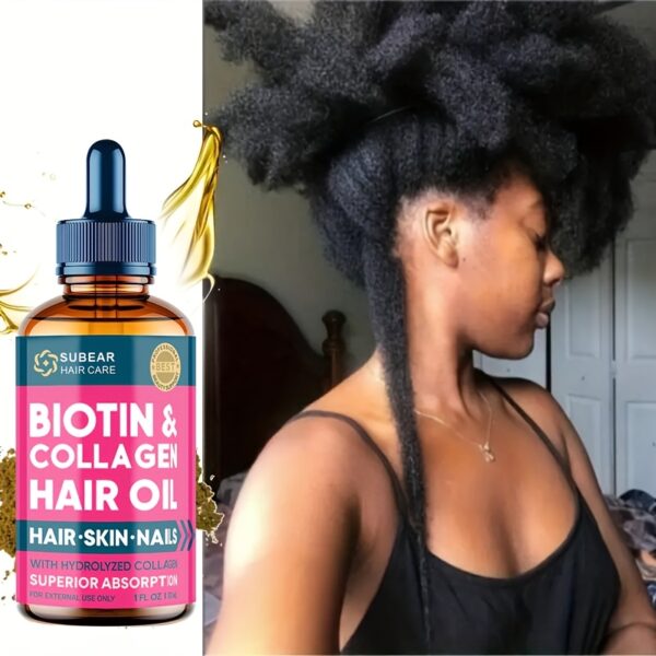 Liquid Biotin & Collagen - Hair Oil Women & Men - Hair Oil For Fuller Hair, Biotin Hair Care Oil, Hair & Skin, Nail Liquid, Valentine'S Day Gift, Cheap Girl Stuff