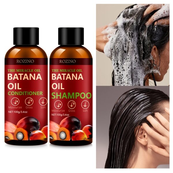 ROZINO 2-Pack Batana Oil Shampoo and Conditioner Set, Jojoba Oil Enriched, Moisturizing Cream for Normal Hair, Unisex-Adult, Strengthens Roots, Softens and Glosses Hair, Suitable for All Hair Types - Image 5