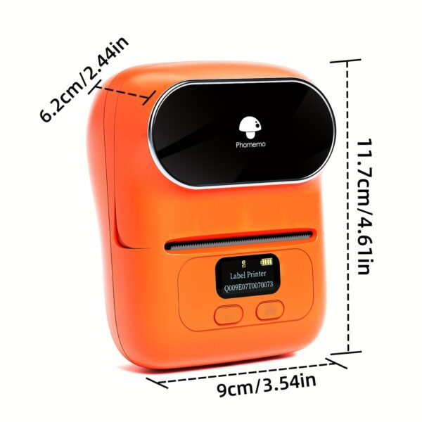 Phomemo M110 Barcode Printer - Suitable for Small Businesses, Schools, Barcodes, Addresses, Jewelry, Clothing, Label Making Machine Wireless Thermal Label Printer, Orange - Image 2