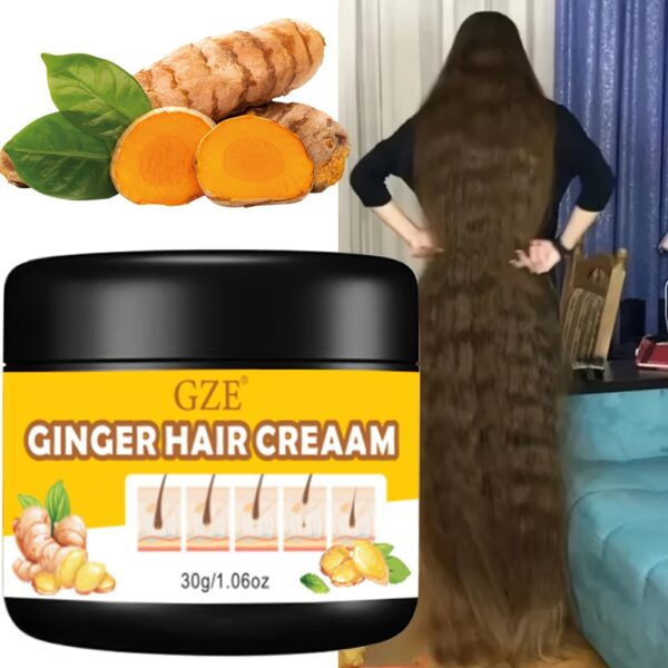 GZE Ginger Hair Strengthening Cream - Moisturizing Scalp & Conditioner Serum for All Hair Types