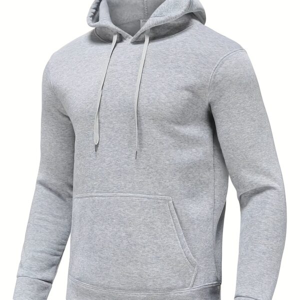 Best-Selling Men's Solid Color Hoodie - Casual Loose Fit Drawstring Hooded Sweatshirt with Pocket, Soft Fleece Lining, and Adjustable Hem for Ultimate Comfort - Image 22