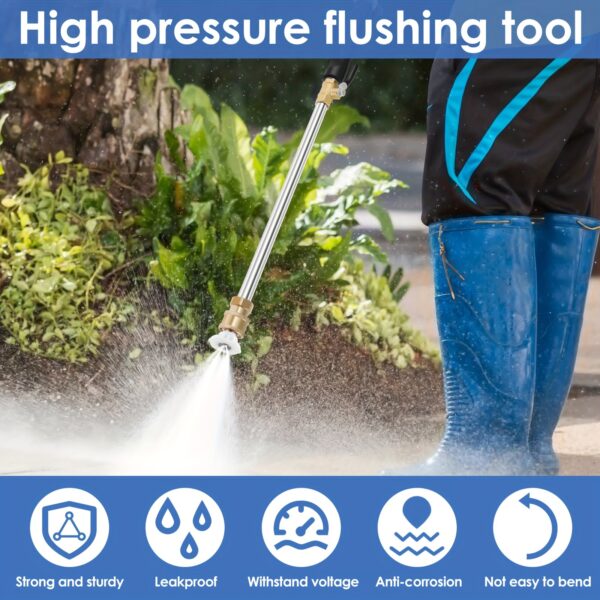 Heavy-Duty High-Pressure Garden Hose Nozzle with 3 Spray Patterns - Durable Aluminum Alloy, Fit for Car & Yard Cleaning - Image 3