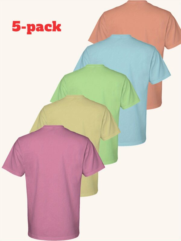 5-piece Set, Cotton T-shirt, Men's Classic Solid Color Short-Sleeved T-shirt - Image 7