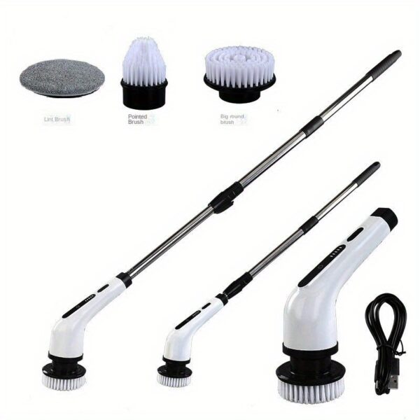 1set Electric Spin Scrubber Cleaning Brush Scrubber for Home Adjustable Speeds Electric Spin Scrubber Cleaning Supplies Bathroom Cleaner Spin Mop Cleaning Brush Scrubber for CAR - Image 7