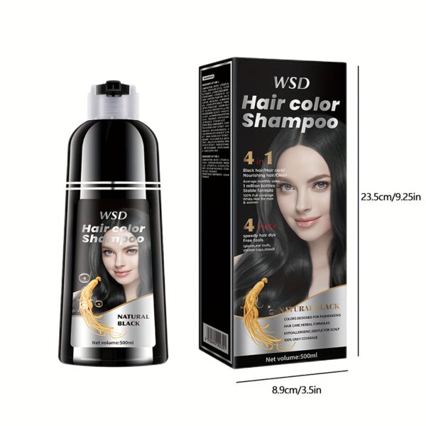 4-in-1 Hair Color Shampoo For Gray Hair, All-in-One Hair Color Nourishes, Moisturizes, Gentle Formula For Normal Hair - 16.91 Oz, Easy To Use At Home, Unisex, Cruelty-Free - Image 4