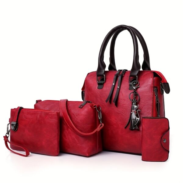 Large capacity mother and child bag 2024 new retro trend multi-piece set portable Women's bag bag Women's foreign style shoulder messenger bag embossing - Image 8