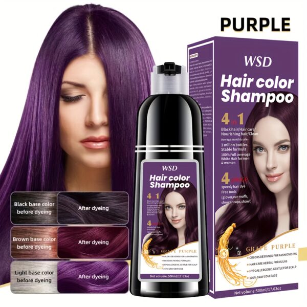 4-in-1 Hair Color Shampoo For Gray Hair, All-in-One Hair Color Nourishes, Moisturizes, Gentle Formula For Normal Hair - 16.91 Oz, Easy To Use At Home, Unisex, Cruelty-Free - Image 9