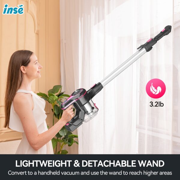 INSE N5 Cordless Vacuum Cleaner Strong Suction, 32Kpa, 6-in-1 Rechargeable Powerful Lightweight Handheld Vacuum Cleaner, Running Time 45 Minutes, 40.58 Oz Dust Cup, Vacuum Cleaner For Home, Hardwood Floor, Carpet And Pet Hair - Image 12