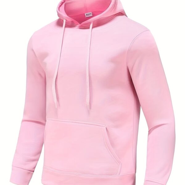 Best-Selling Men's Solid Color Hoodie - Casual Loose Fit Drawstring Hooded Sweatshirt with Pocket, Soft Fleece Lining, and Adjustable Hem for Ultimate Comfort - Image 16