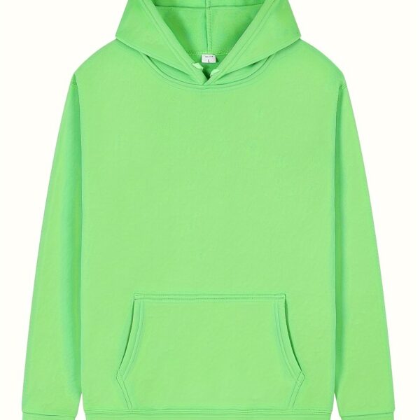 Best-Selling Men's Solid Color Hoodie - Casual Loose Fit Drawstring Hooded Sweatshirt with Pocket, Soft Fleece Lining, and Adjustable Hem for Ultimate Comfort - Image 28