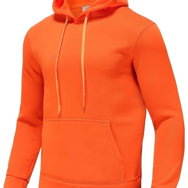 Best-Selling Men's Solid Color Hoodie - Casual Loose Fit Drawstring Hooded Sweatshirt with Pocket, Soft Fleece Lining, and Adjustable Hem for Ultimate Comfort - Image 21