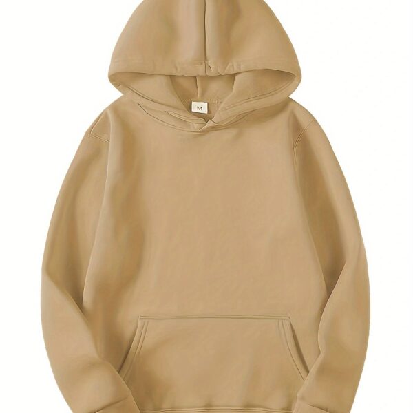 Best-Selling Men's Solid Color Hoodie - Casual Loose Fit Drawstring Hooded Sweatshirt with Pocket, Soft Fleece Lining, and Adjustable Hem for Ultimate Comfort - Image 20