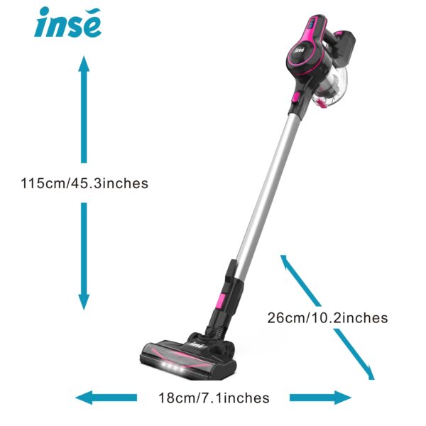 INSE N5 Cordless Vacuum Cleaner Strong Suction, 32Kpa, 6-in-1 Rechargeable Powerful Lightweight Handheld Vacuum Cleaner, Running Time 45 Minutes, 40.58 Oz Dust Cup, Vacuum Cleaner For Home, Hardwood Floor, Carpet And Pet Hair - Image 2