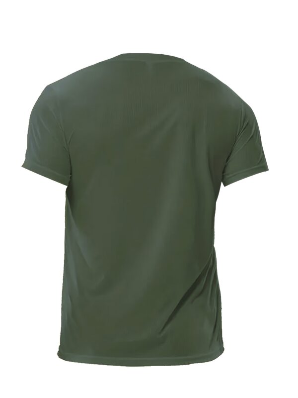 Breathable, Moisture-Wicking 3pcs Men's Quick-Dry Athletic T-Shirts - Crew Neck Tees in Deep Red, Army Green, Khaki - Perfect for Gym, Running & Training - Image 4